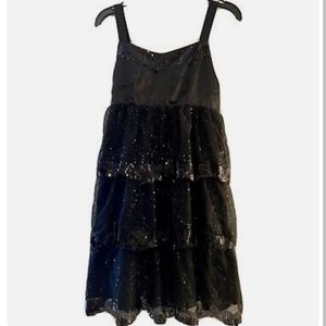 Justice Girl's Size 12 Black Sleeveless Sequin Dress